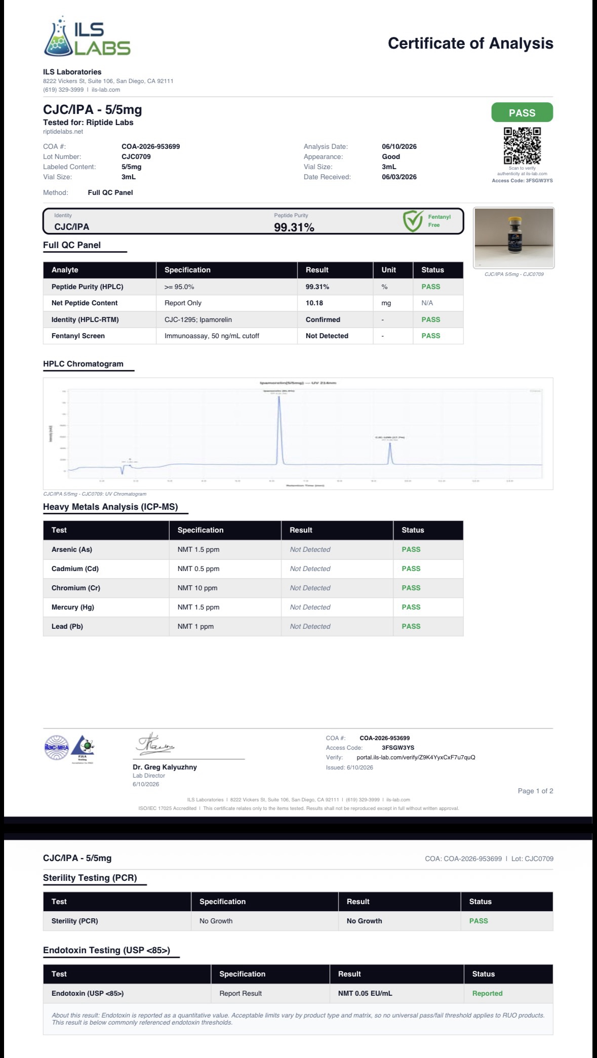 CJC-1295/IPA NO DAC 5/5mg